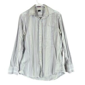 Paul Smith London Men’s 16 LS Striped Button Shirt Italy Office Career Preppy‎